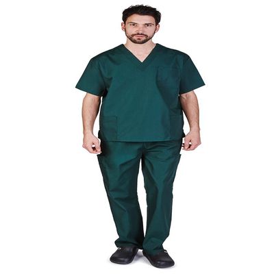 Natural Uniforms Comfortable Fit Men's Workwear Uniform 8 Pocket Top and Pant Set L Hunter Green