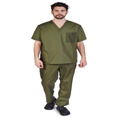 Natural Uniforms Comfortable Fit Men's Workwear Uniform 8 Pocket Top and Pant Set M Olive