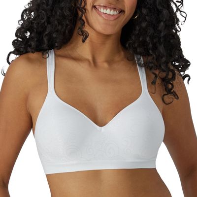 Bali Women's Comfort Revolution Wire Free Bra, White Swirl, 36DD