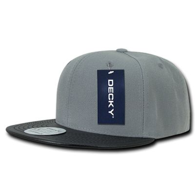 DECKY Acrylic/Vinyl Snapbacks, Black/Grey