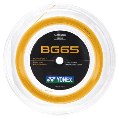 YONEX BG 65 Badminton String 0.70mm - 200m (660ft) Reel - Orange