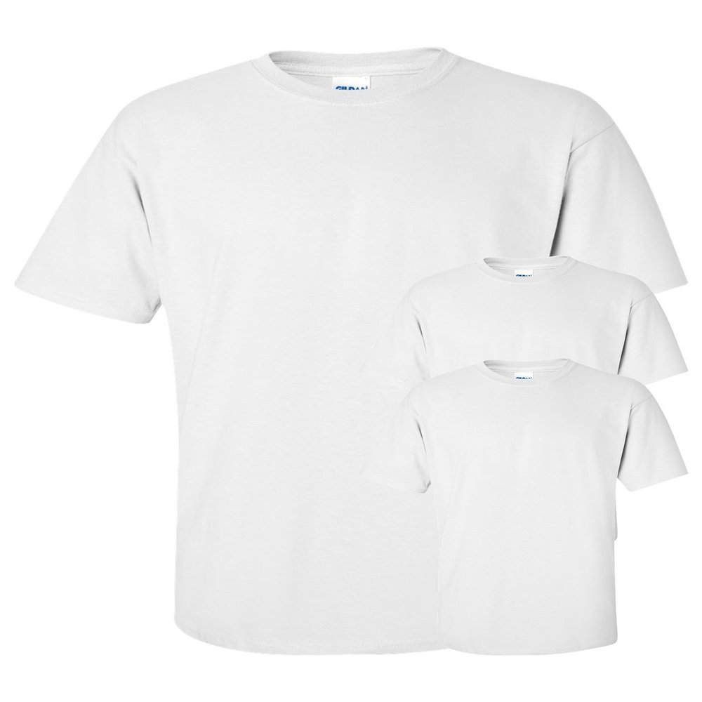 Gildan Mens Ultra Cotton T-Shirt 3 Pack (White, Small)