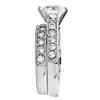 1000 Jewels Jaclyn: 2.45ct 2 pc Brilliant Cut Ice on Fire CZ 6-Prong Style Wedding Ring Set Steel, 3194B sz 5.0 view 3