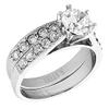 1000 Jewels Jaclyn: 2.45ct 2 pc Brilliant Cut Ice on Fire CZ 6-Prong Style Wedding Ring Set Steel, 3194B sz 9.0 view 2