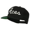 Aces Embroidered Flat Bill Cap - Black OSFM view 2