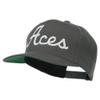 Aces Embroidered Flat Bill Cap - Grey OSFM view 2