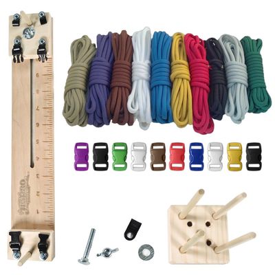 Paracord Planet 550 lb Type III Paracord Combo Crafting Kit with a 10 Pocket Pro Jig (Primary)