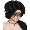 Fun World Women's Elegant Laser Cut Mask, Black, Standard view 1