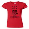 Junior Keep Calm And Be A Pandicorn Novelty Statement T-Shirt Tee (Medium, Red w/Black) view 1