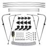 Leader Accessories Light Grey 4 Bow 8'L x 54" H x 61"-66" W Bimini Top Boat Cover Include 4 Straps 2 Rear Support Poles Mounting Hardwares Storage Boot view 3