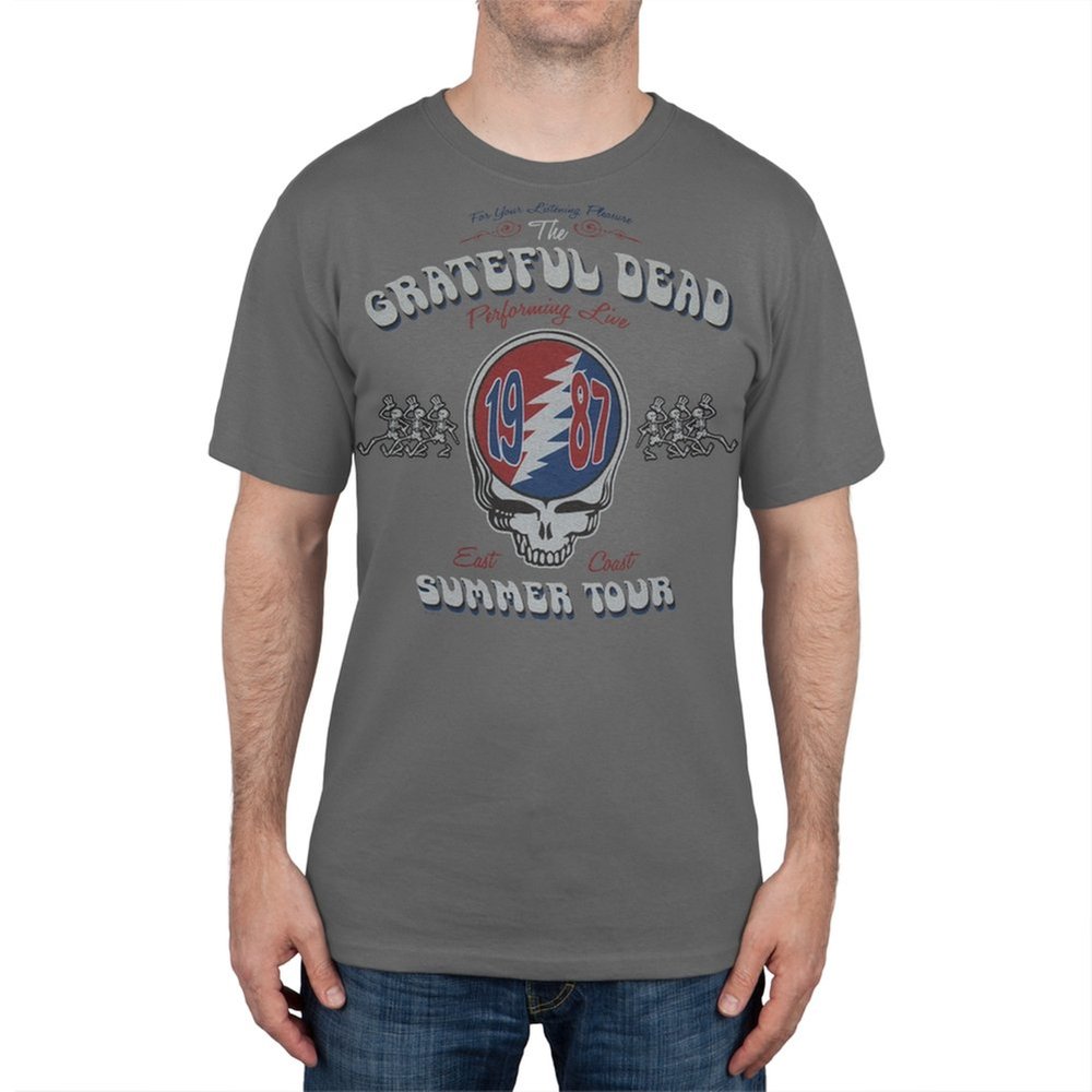 Liquid Blue Men's Summer Tour '87 T-Shirt, Grey, Medium