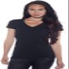 4 Pack Zenana Women's Basic V-Neck T-Shirts Med Black, Taupe, S Teal, B Blue view 2