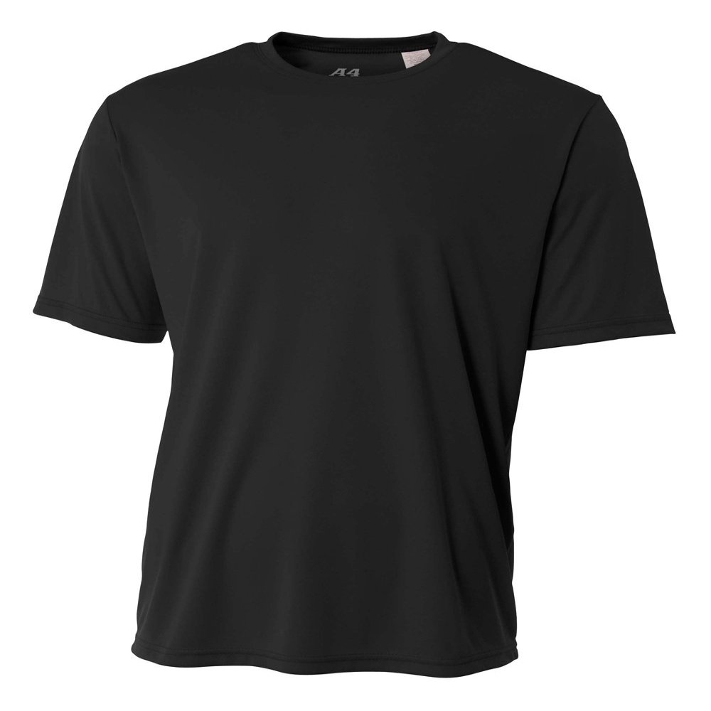 A4 Men's Cooling Performance Crew Short Sleeve, Black, 4X-Large