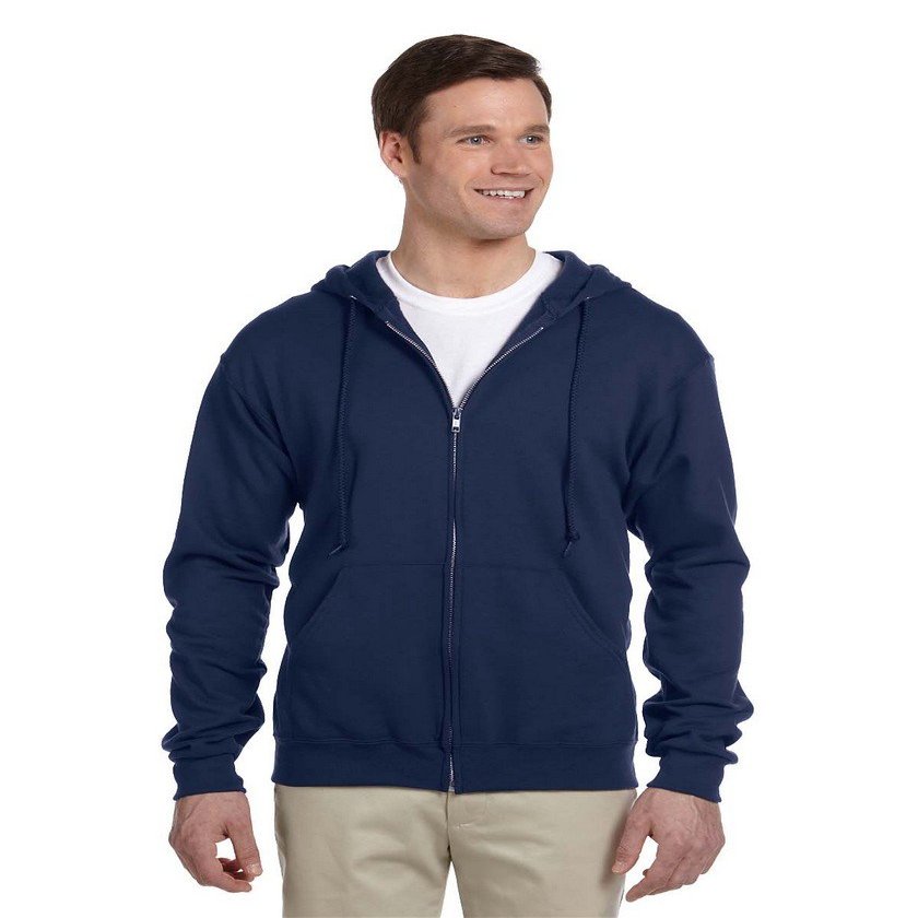 Jerzees Nublend Adult Full-Zip Hooded Sweatshirt (Forest Green) (XL)