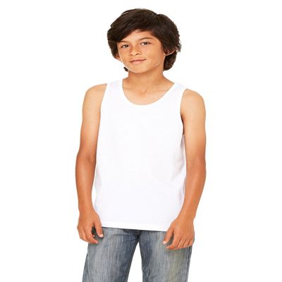 Bella + Canvas Youth Jersey Tank Top-M (White)
