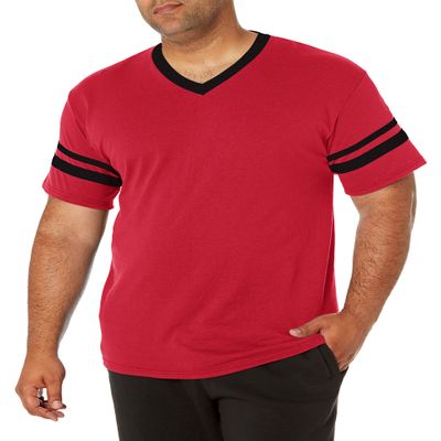 Augusta Sportswear Sleeve Stripe Jersey, Small, Red/Black