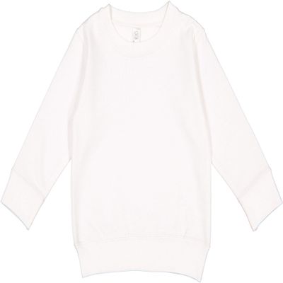 RABBIT SKINS Toddler Fleece Long Sleeve Pullover Sweatshirt, White, 3T