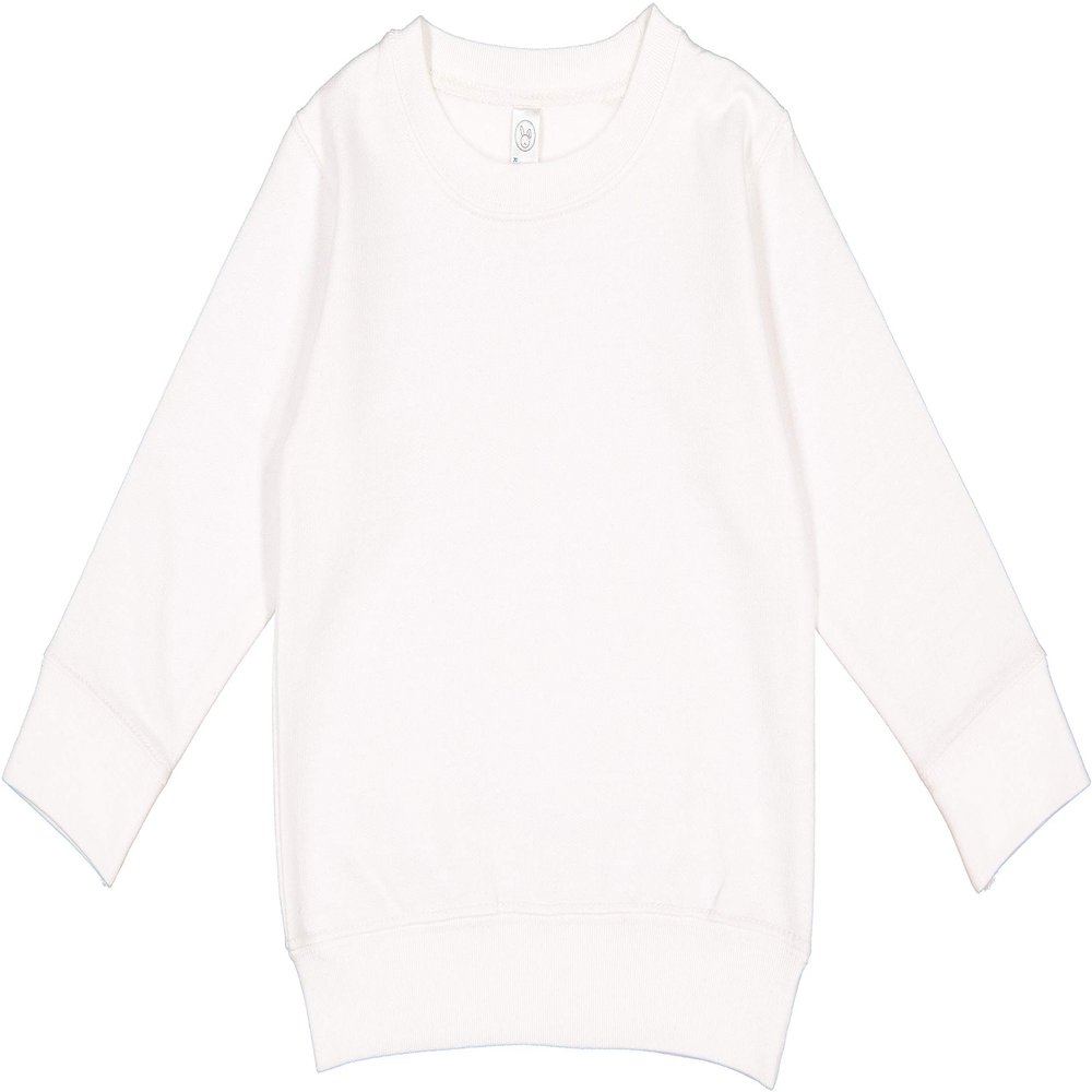 RABBIT SKINS Toddler Fleece Long Sleeve Pullover Sweatshirt, White, 3T