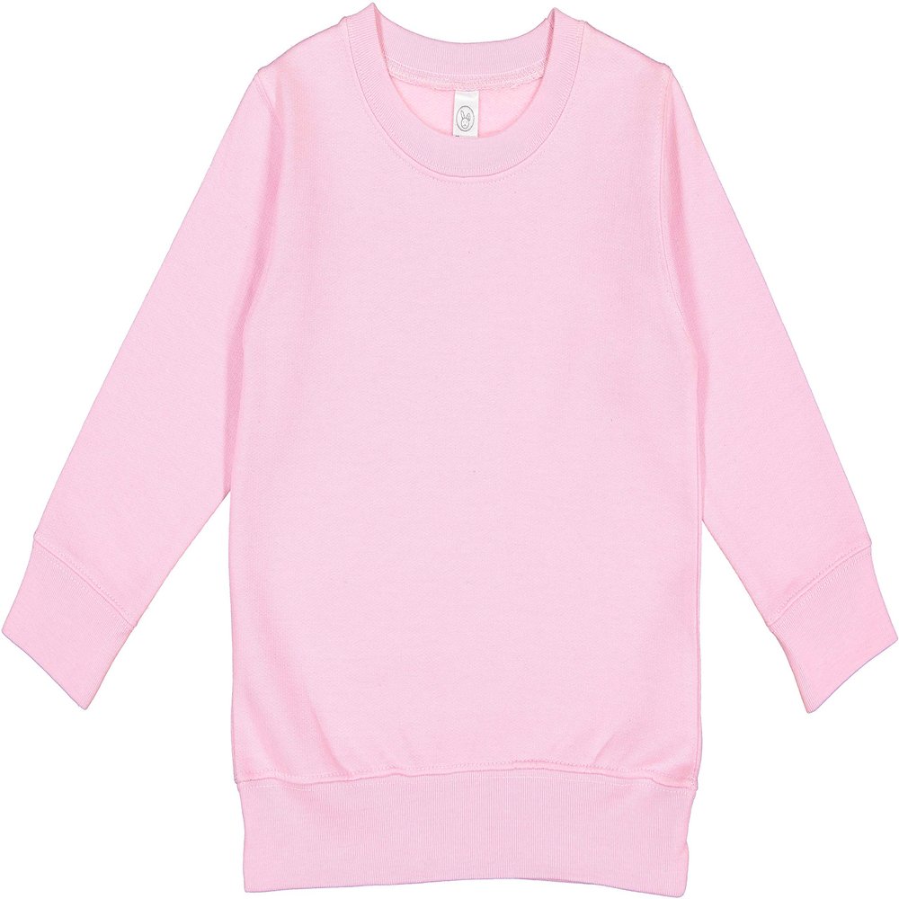 RABBIT SKINS Toddler Fleece Long Sleeve Pullover Sweatshirt, Pink, 3T