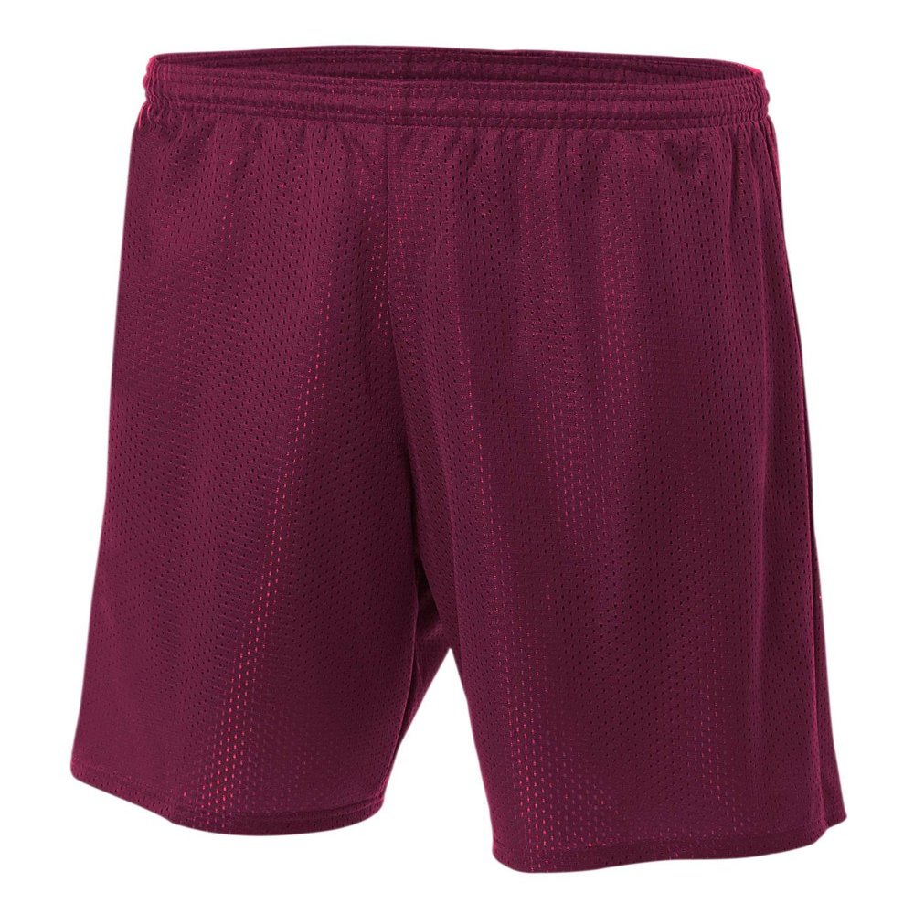 A4 Mens Lined Tricot Mesh Shorts, XL, Maroon