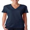 Bella + Canvas Missy Jersey Short-Sleeve V-Neck T-Shirt-2XL (Navy) view 1
