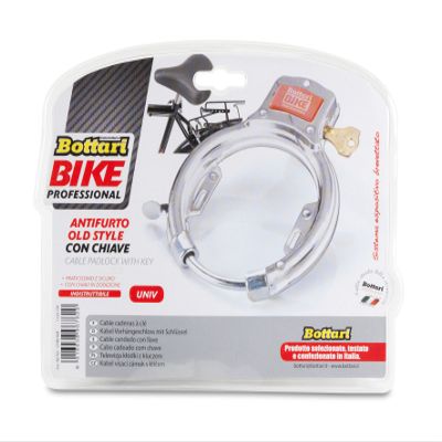 Bottari bike Security Cable Pad Lock with Key Super Tough - White