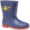StormWells Girls Puddle Flowers Wellingtons, Navy Blue Red Pvc, 7.5 view 1