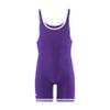Matman Wrestling Boys Youth Double Knit Nylon Singlet, Purple/White, Youth Medium view 1