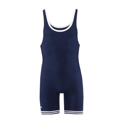 Matman Wrestling Boys Youth Double Knit Nylon Singlet, Navy/White, Youth X-Small