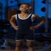 Matman Wrestling Boys Youth Double Knit Nylon Singlet, Navy/White, Youth X-Small view 4