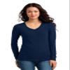District Women's Long Sleeve V-Neck Concert T-Shirt_New Navy_XXX-Large view 1