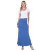Azules Womens Maxi Skirt  Soft Stretchy Rayon Fold Over High Waist Long Flowy Boho Skirt for Casual or Dressy Wear Indigo view 2