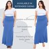 Azules Womens Maxi Skirt  Soft Stretchy Rayon Fold Over High Waist Long Flowy Boho Skirt for Casual or Dressy Wear Indigo view 4