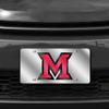 NCAA Miami Redhawks Laser Inlaid Metal License Plate Tag, Silver view 2