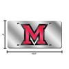 NCAA Miami Redhawks Laser Inlaid Metal License Plate Tag, Silver view 3