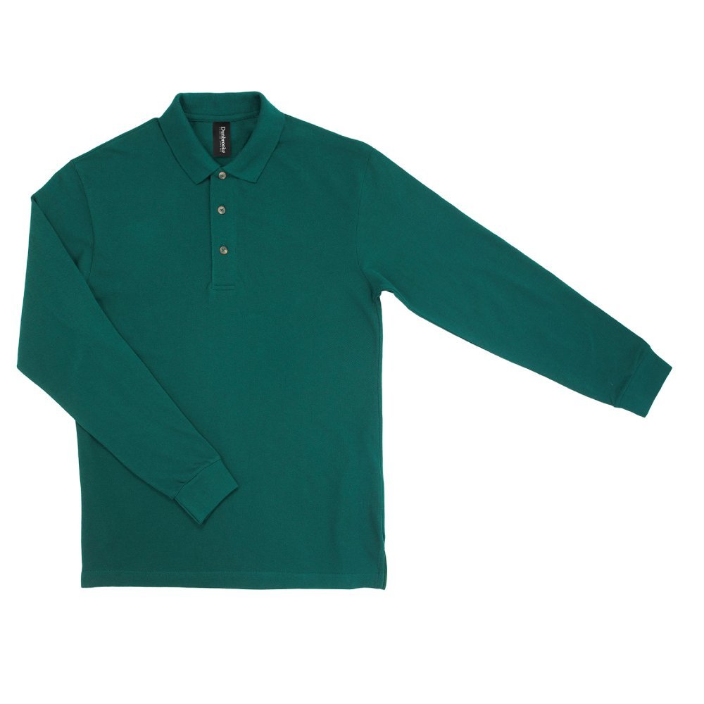 dunbrooke Men's Long Sleeve Superior Polo, Pine, 3X-Large