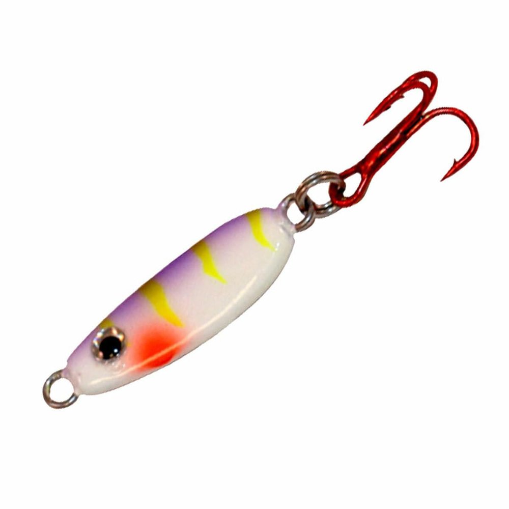 Northland Fishing Tackle Forage Minnow Ice Fishing Jigging Spoon Lure, for Walleye, Crappie, Bluegill, Trout, & More, UV Purple Tiger, 1/8 Oz, 1 Pack