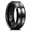 King Will 8mm Tungsten Carbide Ring for Men Black Wedding Band Matte Brushed Polish Finish 14 view 1