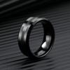 King Will 8mm Tungsten Carbide Ring for Men Black Wedding Band Matte Brushed Polish Finish 14 view 2