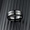 King Will 8mm Tungsten Carbide Ring for Men Black Wedding Band Matte Brushed Polish Finish 14 view 3