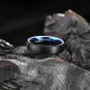 King Will 5mm Black and Blue Wedding Band for Men Women, Domed Brushed Tungsten Carbide Rings, Comfort Fit, Size 11 view 3