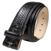 35MM Italian Calfskin Genuine Leather Dress Belt Strap with Snaps 1-3/8"(35mm) Wide (Alligator Black, 38) view 1