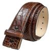 35MM Italian Calfskin Genuine Leather Dress Belt Strap with Snaps 1-3/8"(35mm) Wide (Alligator Brown, 40) view 1