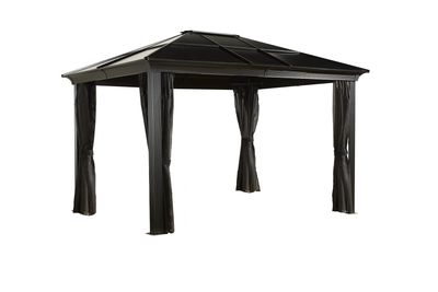 Sojag 500-5153224 8mm 2 Track No.53 Sedona Hard Top Sun Shelter, 10' by 12', Dark Brown