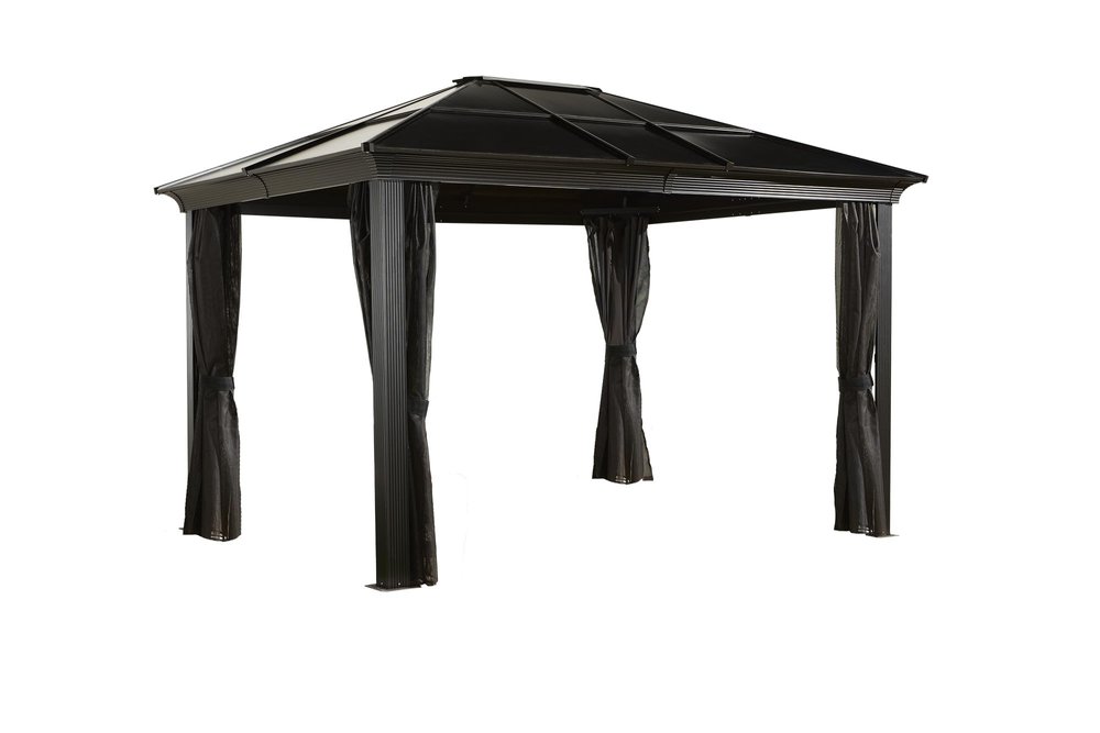 Sojag 500-5153224 8mm 2 Track No.53 Sedona Hard Top Sun Shelter, 10' by 12', Dark Brown