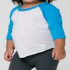American Apparel Infant Neon Poly-Cotton 3/4 Sleeve Raglan - White/Neon Heather Pink / 12-18M view 2