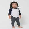 American Apparel Infant Neon Poly-Cotton 3/4 Sleeve Raglan - White/Neon Heather Pink / 12-18M view 4