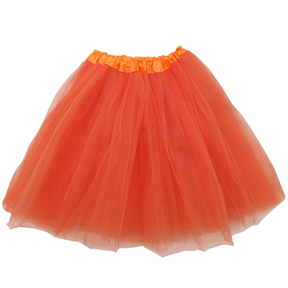 Plus Size Adult Tutu-Princess Costume Ballet Warrior Dash 5K Run Running Skirt (Orange),Plus Size
