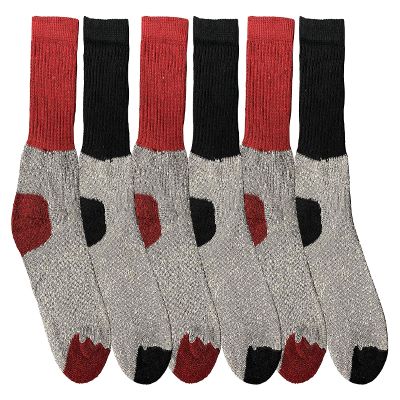 Yacht & Smith 6 Pairs Kids Thermal Winter Socks, Cotton, Boys Girls Winter Crew Socks, Size 6-8
