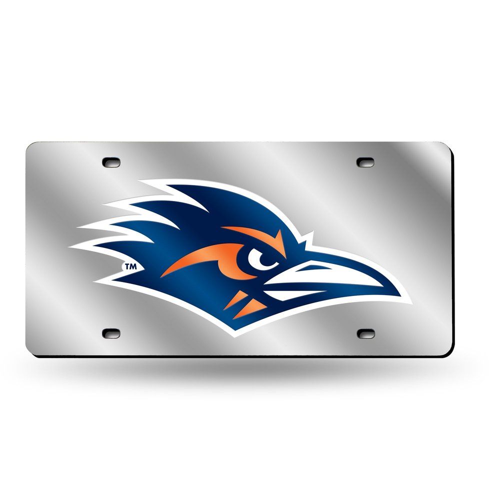 NCAA UTSA Roadrunners Laser Inlaid Metal License Plate Tag, Silver